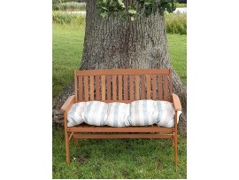 Blown Fibre Garden Bench Cushion -  Turquoise / Beige Stripe