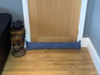 Faux Suede Draught Excluder - Denim Blue