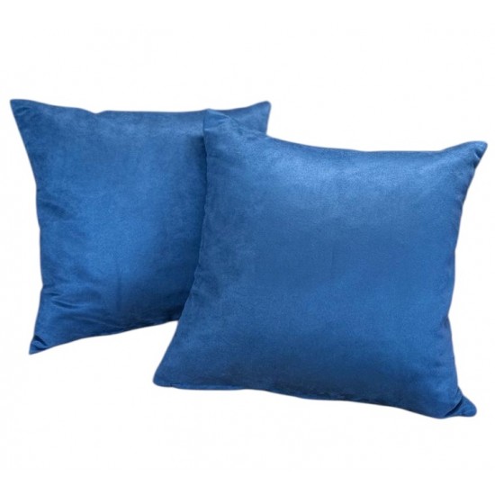 Scatter Cushion - 45cm x 45cm - Denim Blue Faux Suede