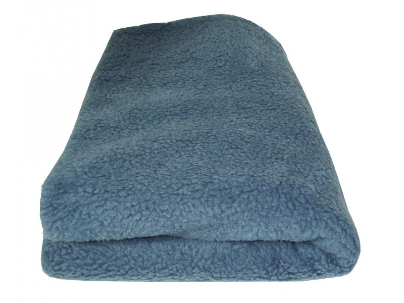 Deluxe Sherpa Fleece Lap Blanket - DOUBLE LAYERED - Blue