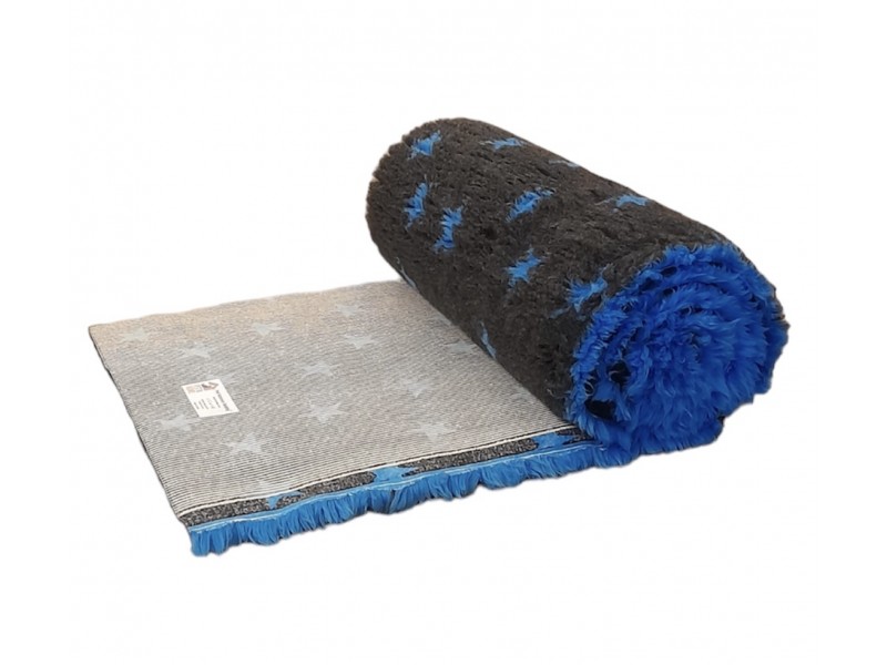Clearance PnH Veterinary Bedding - NON SLIP - Charcoal / Blue Stars - 3m x 55cm