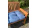 Blown Fibre Garden Bench Cushion - Denim Blue Faux Suede