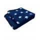 Deluxe Sherpa Fleece Lap Blanket - DOUBLE LAYERED - Blue with White Stars