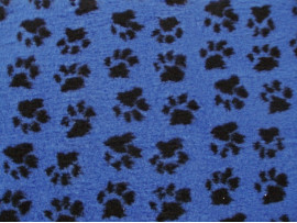 PnH Veterinary Bedding ® - BINDED - NON SLIP - Blue with Black Paws