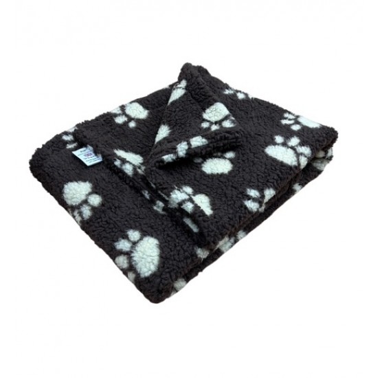 Brown with Cream Paws Double Layered Sherpa Fleece Dog Blanket