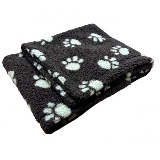 Brown with Cream Paws Double Layered Sherpa Fleece Dog Blanket