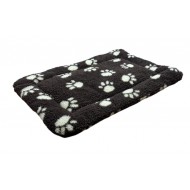 Sherpa Fleece Quilted Dog Pad - Brown with Cream Paws