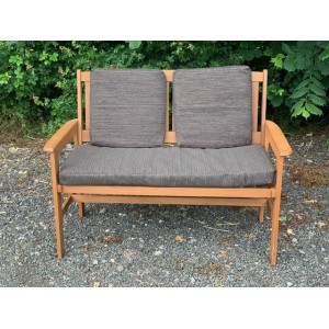 Garden Bench Cushion with Optional Sets - SHOWER PROOF - BROWN / GOLD FLECK