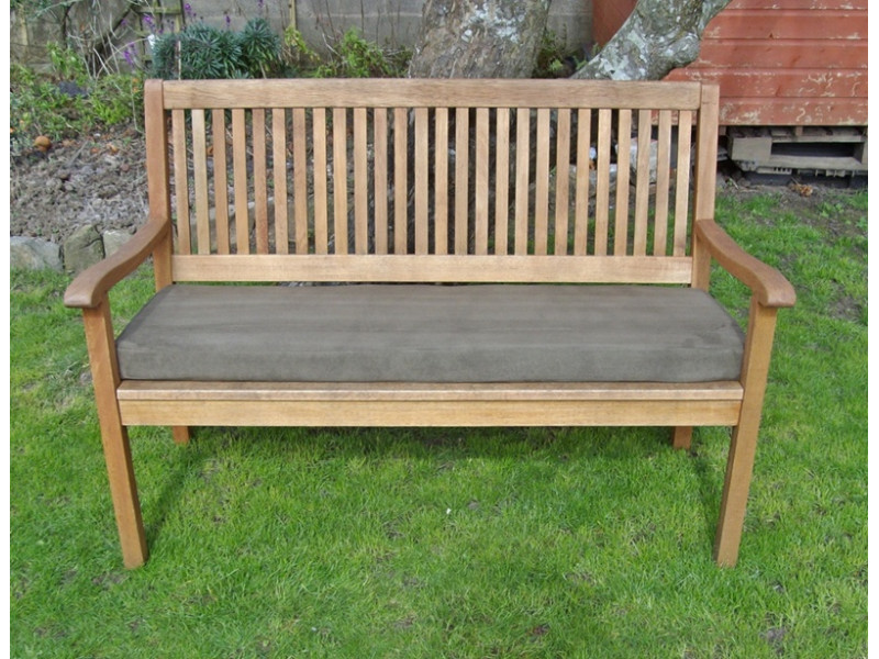 Garden Bench Cushion - Chocolate Brown Faux Suede