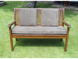 Garden Bench Cushion Set Including Back Pads - Chocolate Brown Faux Suede