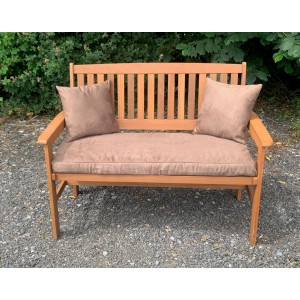 Garden Bench Cushion with Optional Sets - Faux Suede - Chocolate Brown