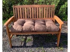Blown Fibre Garden Bench Cushion - Chocolate Brown Faux Suede