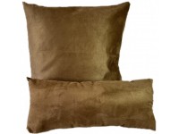 Faux Suede Cushion & Bolster Set - Chocolate Brown 
