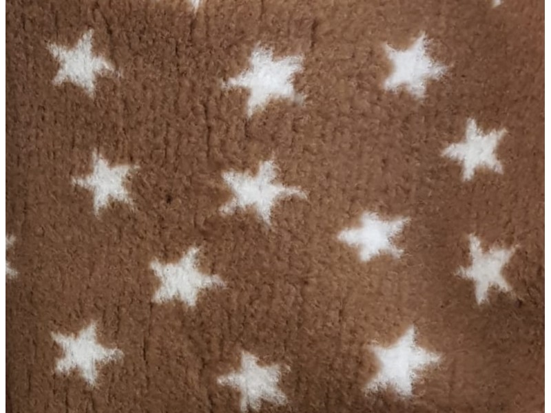 PnH Veterinary Bedding - NON SLIP - OVAL - Brown with White Stars
