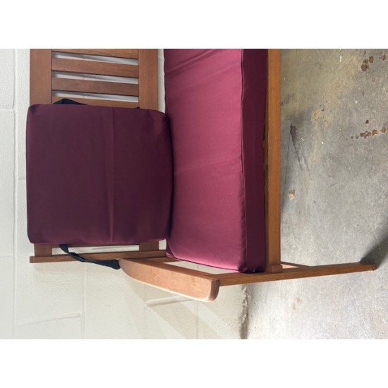 4ft Clearance Bench Cushion Set with Back Pads - Burgundy SHOWERPROOF