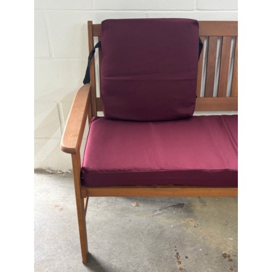 4ft Clearance Bench Cushion Set with Back Pads - Burgundy SHOWERPROOF