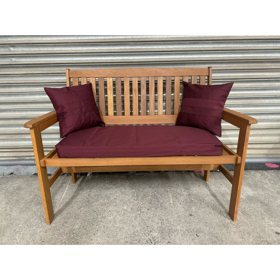 3ft Clearance Bench Set with Side Pillows - Burgundy Showerproof