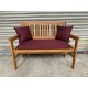 3ft Clearance Bench Set with Side Pillows - Burgundy Showerproof