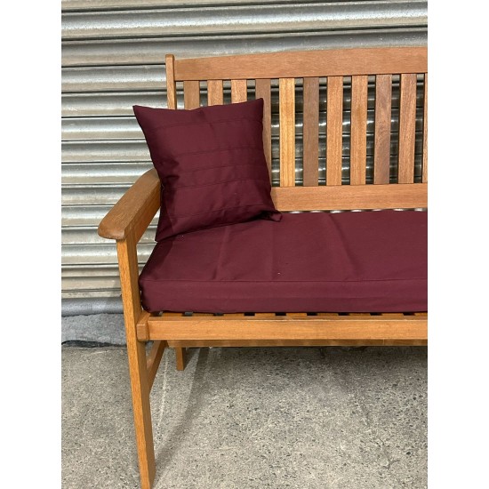 3ft Clearance Bench Set with Side Pillows - Burgundy Showerproof