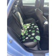 Car Seat Protector - Black with Green Circles
