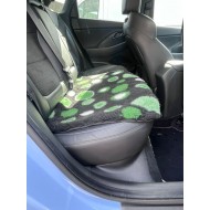Car Seat Protector - Black with Green Circles