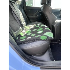 Car Seat Protector - Black with Green Circles Car Seat Protector - Black with Green Circles