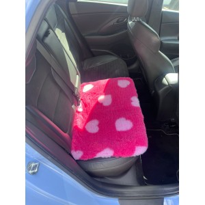 Car Seat Protector - Cerise with Pink Hearts Car Seat Protector - Cerise with Pink Hearts