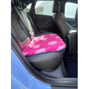 Car Seat Protector - Cerise with Pink Hearts Car Seat Protector - Cerise with Pink Hearts