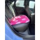 Car Seat Protector - Cerise with Pink Hearts