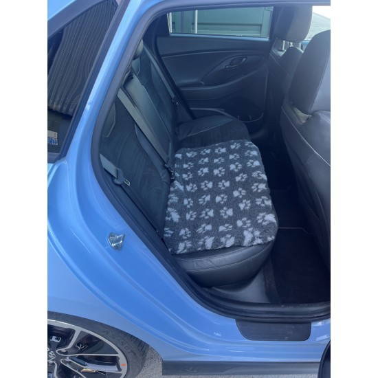 Car Seat Protector - Charcoal with Grey Paws Car Seat Protector - Charcoal with Grey Paws
