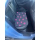 Car Seat Protector - Charcoal with Pink Stars