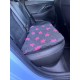 Car Seat Protector - Charcoal with Pink Stars
