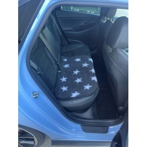 Car Seat Protector - Charcoal with White Stars