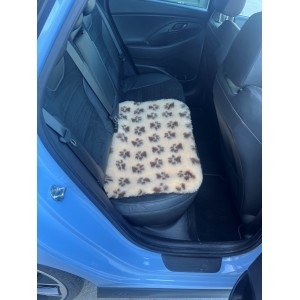 Car Seat Protector - Cream with Brown Paws