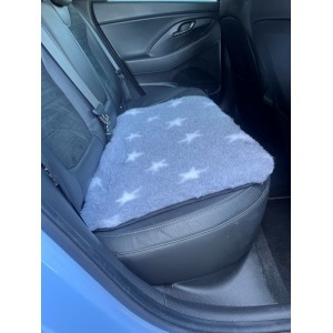 Car Seat Protector - Grey with White Stars
