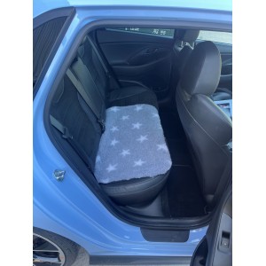 Car Seat Protector - Grey with White Stars