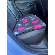 Car Seat Protector - Charcoal Hearts and Paws