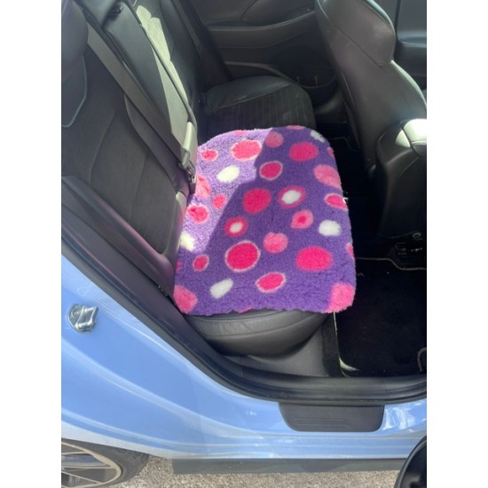 Car Seat Protector - Purple with Pink Circles