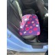 Car Seat Protector - Purple with Pink Circles