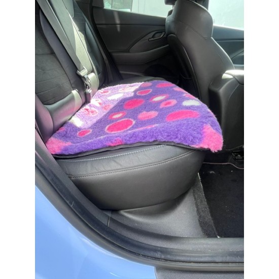Car Seat Protector - Purple with Pink Circles