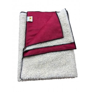 Sherpa / Suede Blanket, Cashmere Crimson