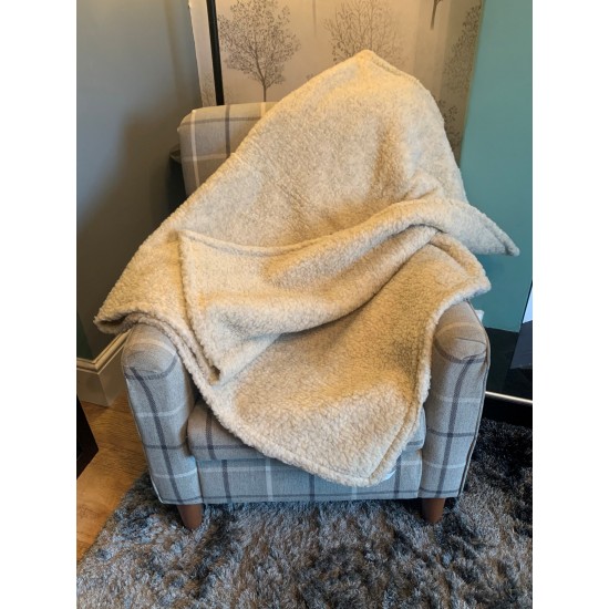 Deluxe Sherpa Fleece Lap Blanket - DOUBLE LAYERED - Cashmere Cream