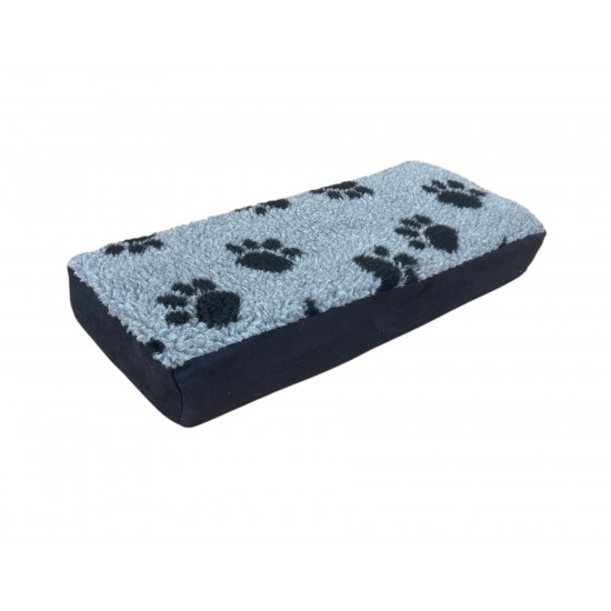 Cat Window Bed - Sherpa Fleece - Grey Pawprints