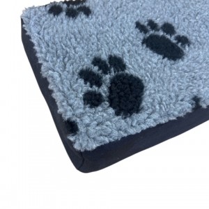 Cat Window Bed - Sherpa Fleece - Grey Pawprints