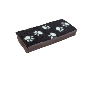 Cat Window Bed - Sherpa Fleece - Brown Pawprints