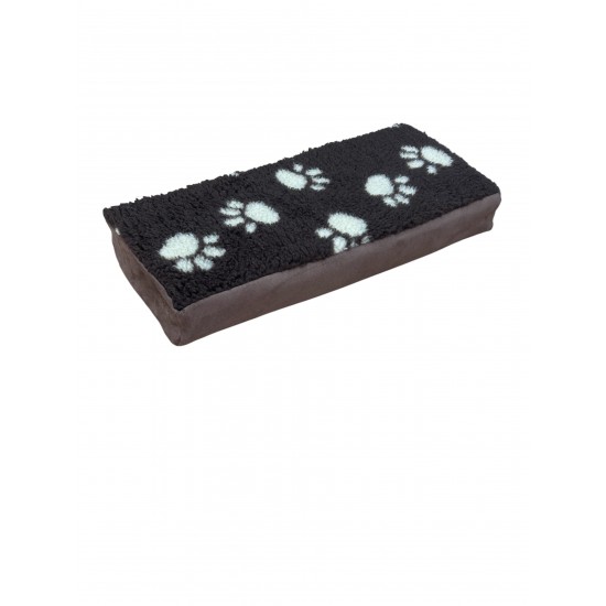 Cat Window Bed - Sherpa Fleece - Brown Pawprints