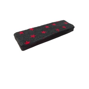 Cat Window Bed -  Sherpa Fleece - Charcoal / Red Stars