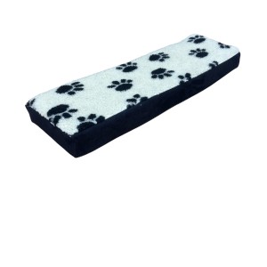 Cat Window Bed - Sherpa Fleece - Cream Pawprints