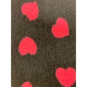 Car Boot Liner - Charcoal with Cerise Hearts