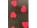PnH Veterinary Bedding ® - BINDED - NON SLIP - Charcoal with Cerise Pink Hearts